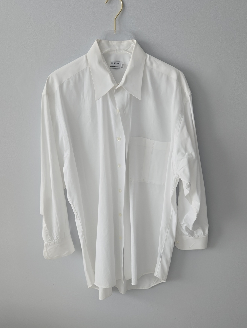 Ike Behar for Neiman Marcus Optic White Men's Shirt, S 16.5 32/33
